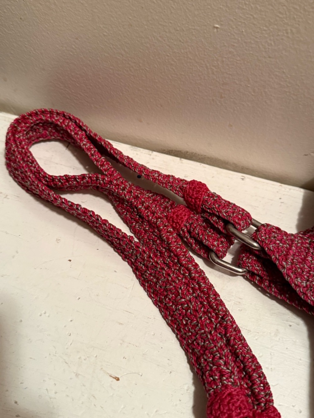 The Sak Belle Crochet Large Hobo Tote Purse Bag Multicolor Stripe EUC - Picture 7 of 9